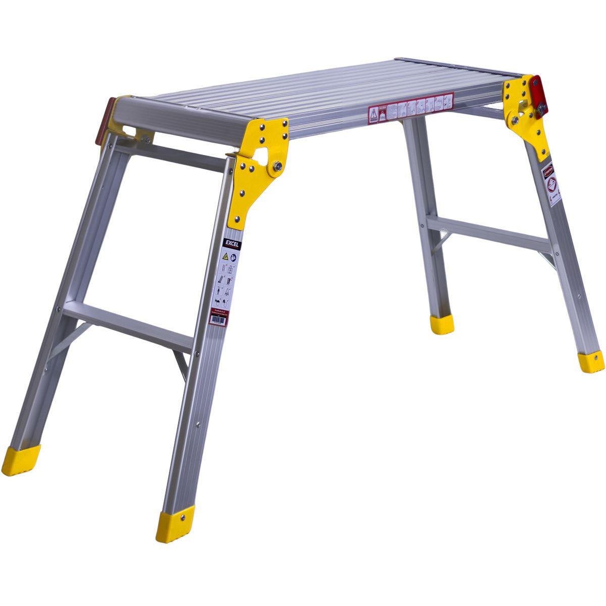 Excel Aluminium Stool Ladder 4 Tread with Work Bench Folding Hop Up 300mm