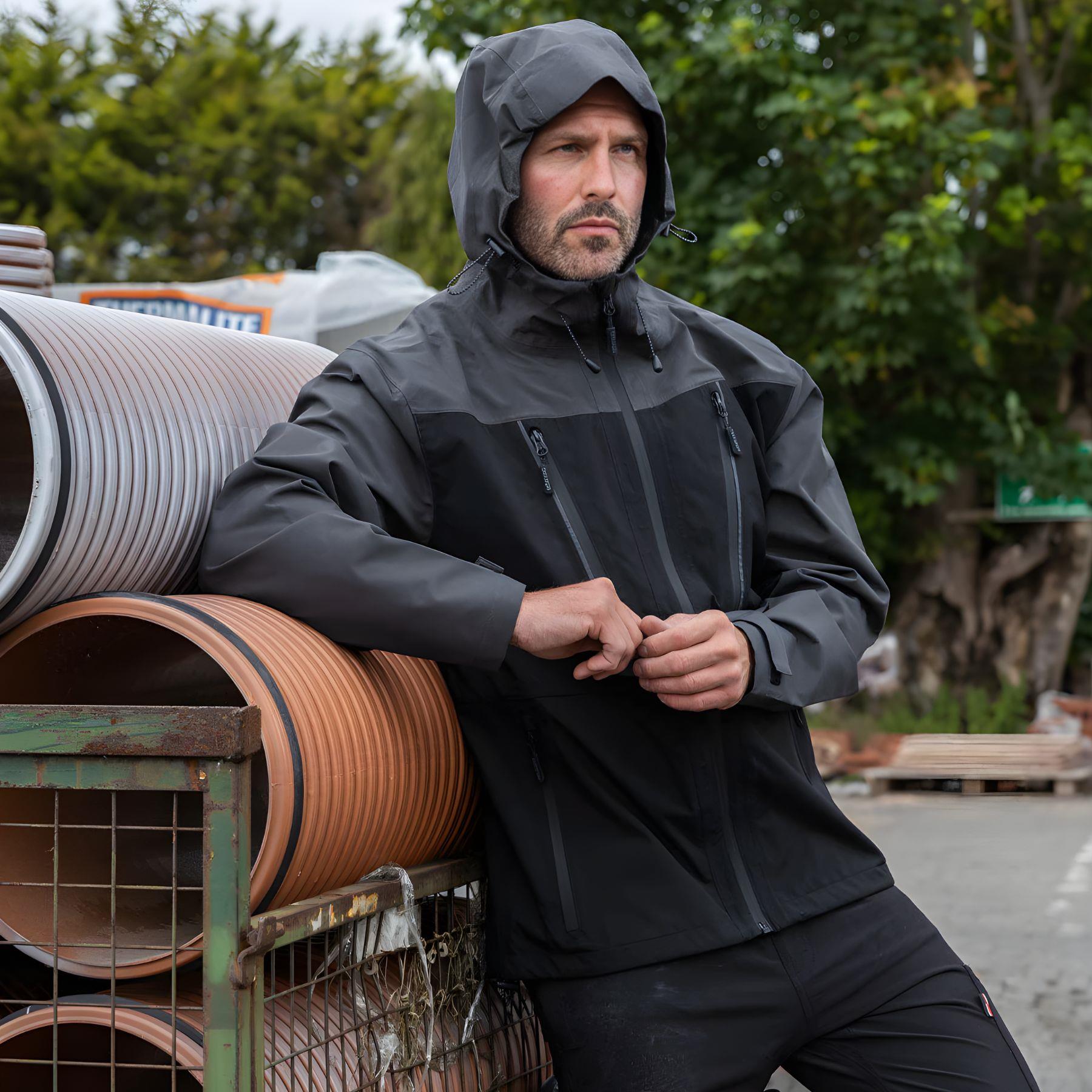 TuffStuff 247 ProShell Waterproof Hooded Jacket Black - Size L