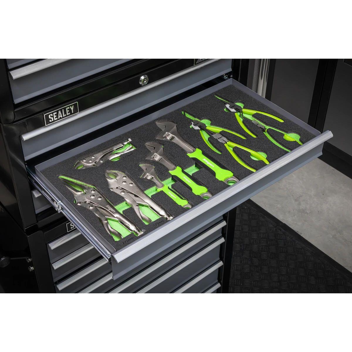 Sealey S01278 Siegen Adjustable Wrench & Pliers Set with Tool Tray 10pc
