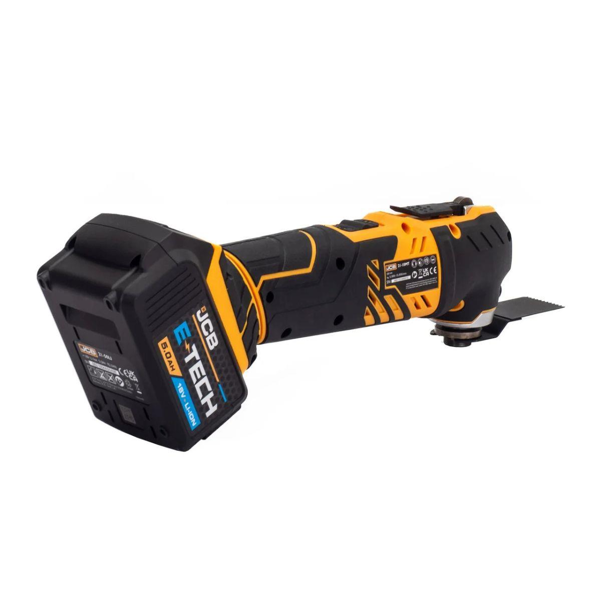 JCB 21-18TPKMT-5 18V Brushless Combi Drill, Impact Driver & Multi Tool Kit with 2 x 5.0ah Batteries, Charger & Bag