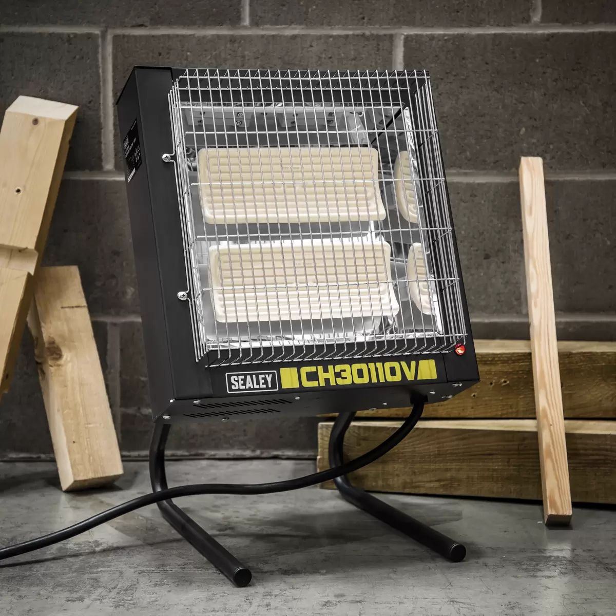 Sealey CH30110V 1.2/2.4kW Ceramic Heater Portable, Efficient Heating for Home & Office Use 110V