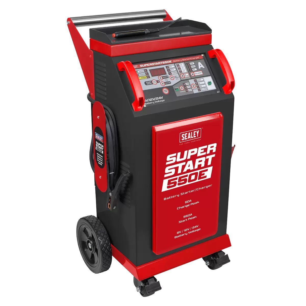 Sealey SUPERSTART550E 6/12/24V Battery Starter Charger 550A/230V