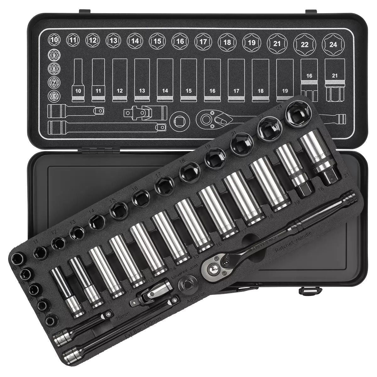 Sealey AK7971 Socket Set 34pc 3/8