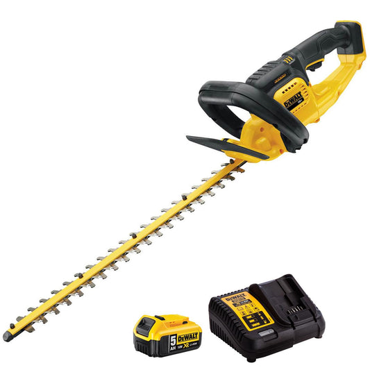 Dewalt DCM563P1-GB 18V XR 55cm Hedge Trimmer with 1 x 5.0Ah Battery & Charger