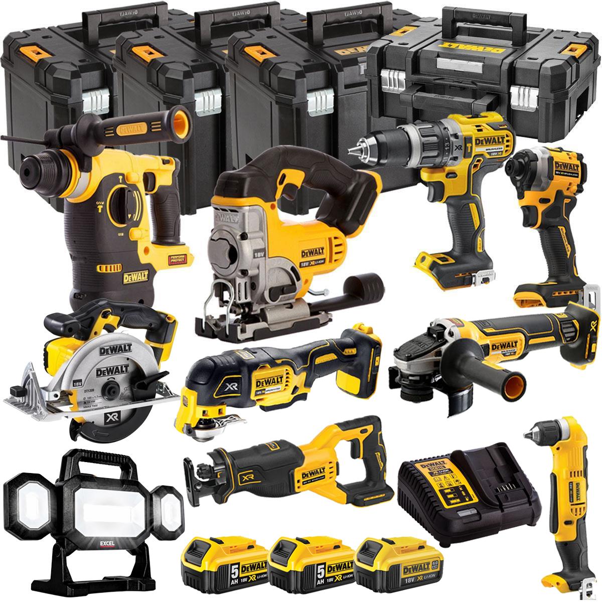 Dewalt 18V 10 Piece Combo Kit with 3 x Batteries & Charger T4TKIT-1395