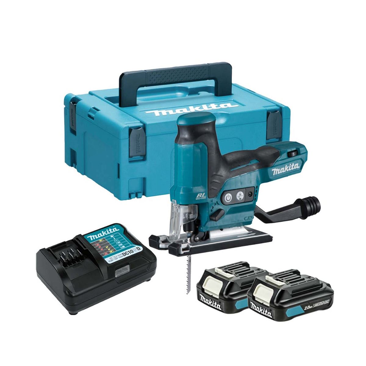 Makita JV102DSAJ 12V max CXT Jigsaw With 2 x 2.0Ah Batteries, Charger & Case