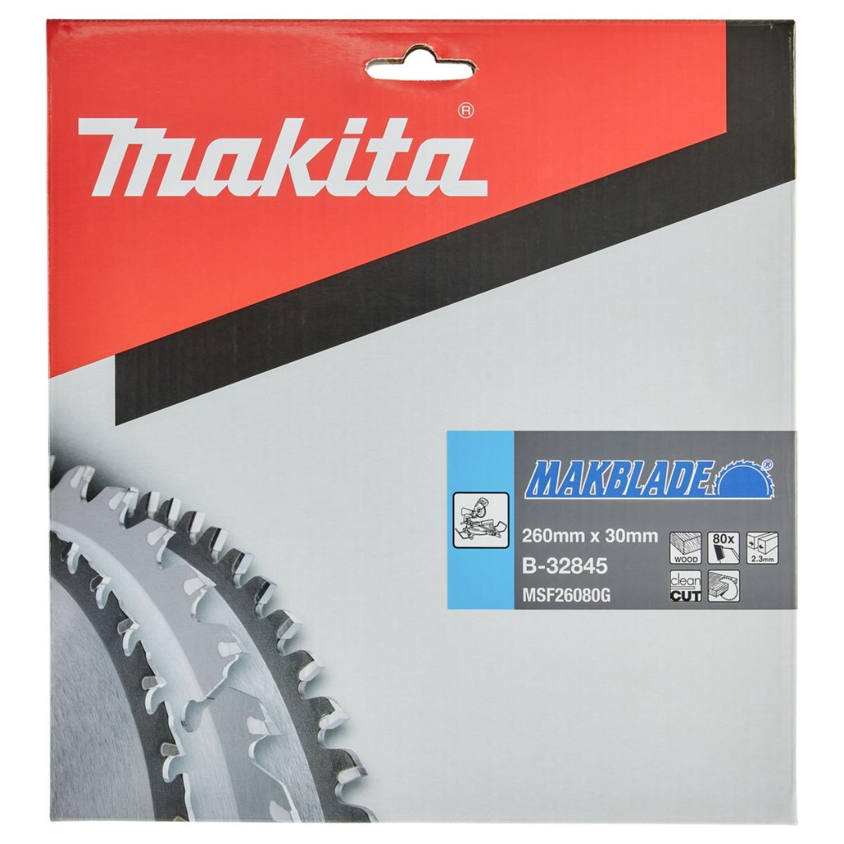 Makita B-32845 Makblade TCT Mitre Saw Blade 260mm x 30mm x 80T
