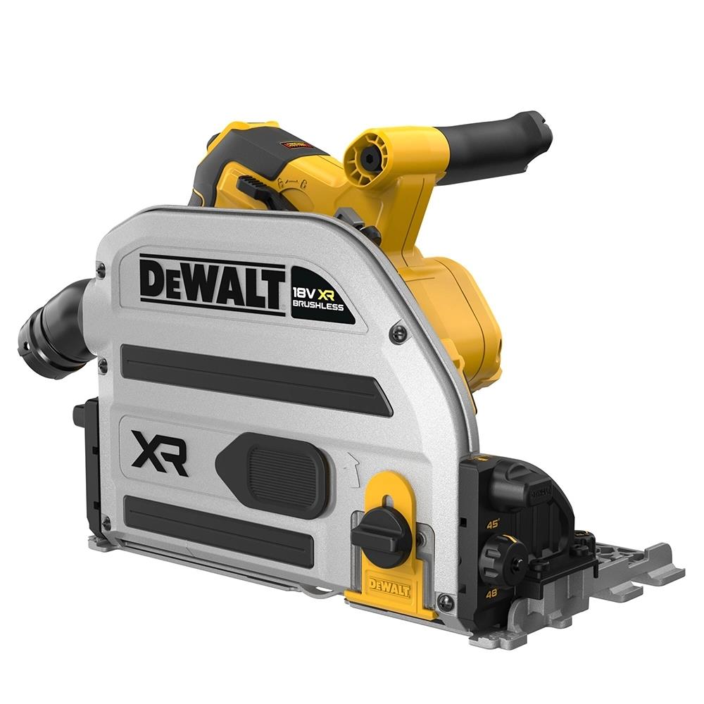 Dewalt DCS525H2T-GB 18V XR Brushless 165mm Plunge Saw with 2 x 5.0Ah Powerstack Batteries, Charger & Case