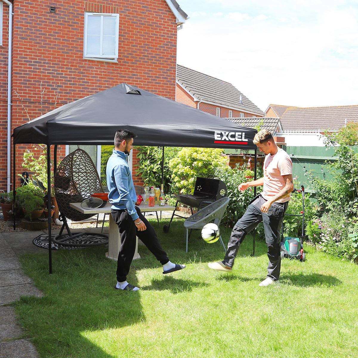 Excel Steel Gazebo 3m x 3m Black with Storage Bag