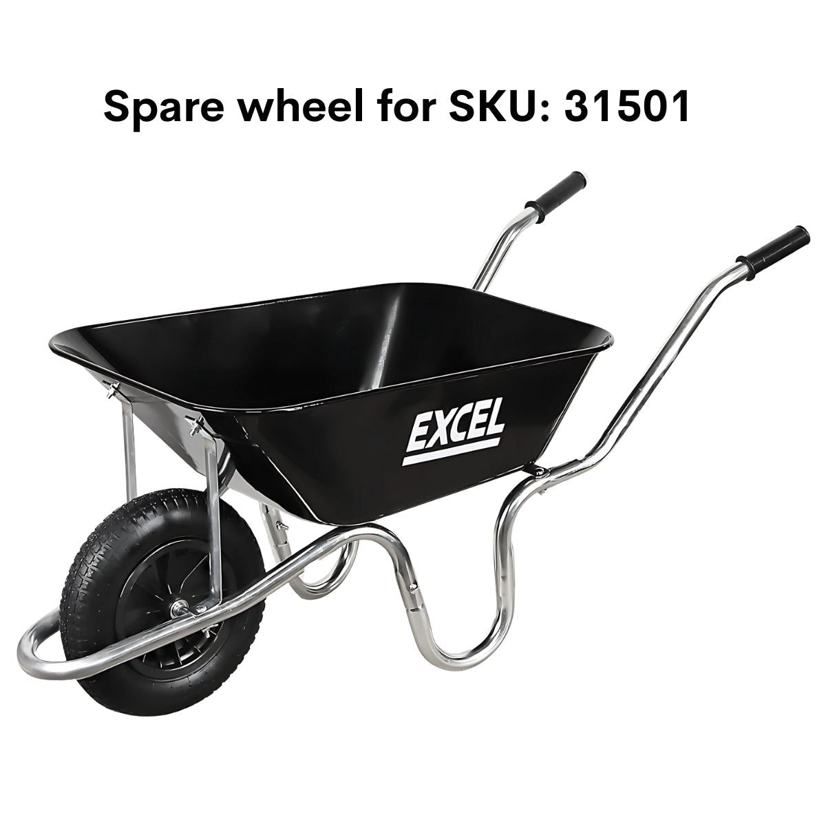 Excel Heavy Duty Rubber Wheelbarrow Wheel for 100L SKU 31501