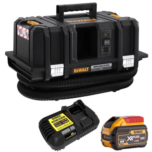 DeWalt DCV586MN 54V XR Flexvolt Brushless M-Class Dust Extractor With 1 x 9.0/3.0Ah Battery & Charger