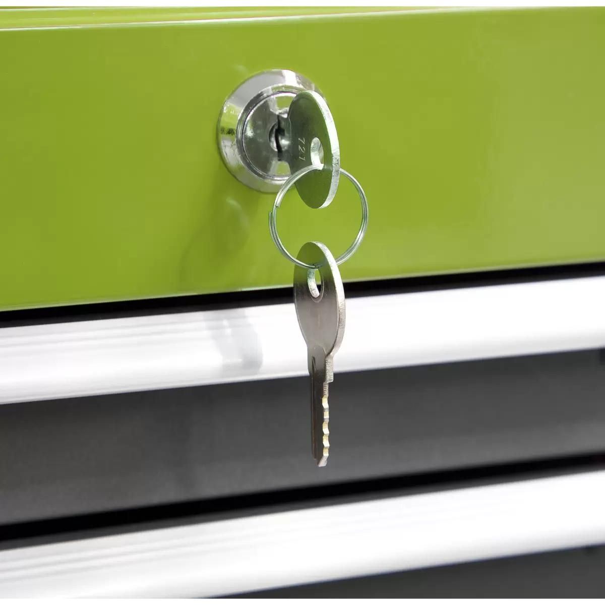 Sealey AP2200BBHV 6 Drawer Topchest & Rollcab Combination with Ball-Bearing Slides Green/Grey