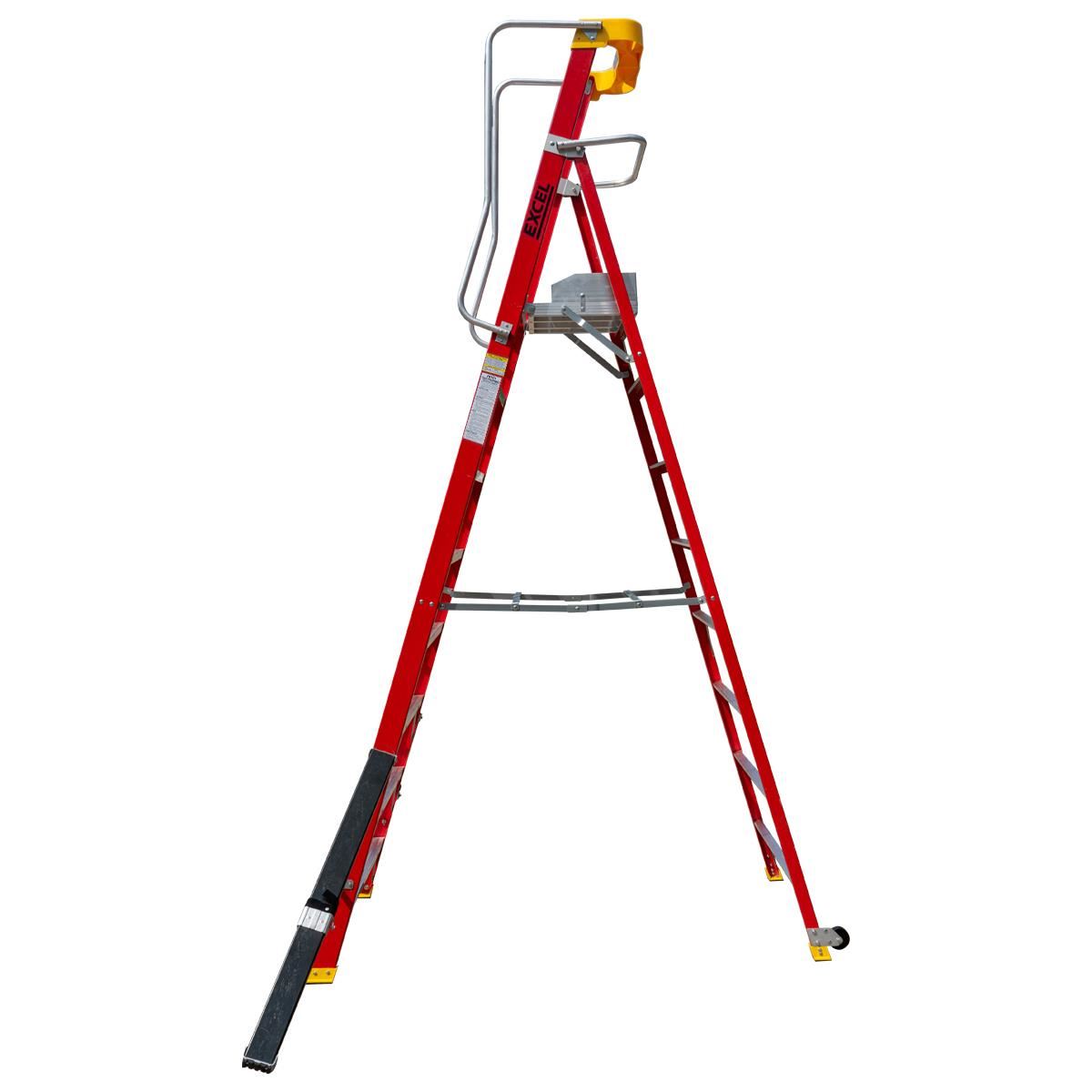Excel Electricians Fibreglass Podium Step Ladder 8 Tread 3.18m EN131-7 Item Condition Damaged Box - Collection Only