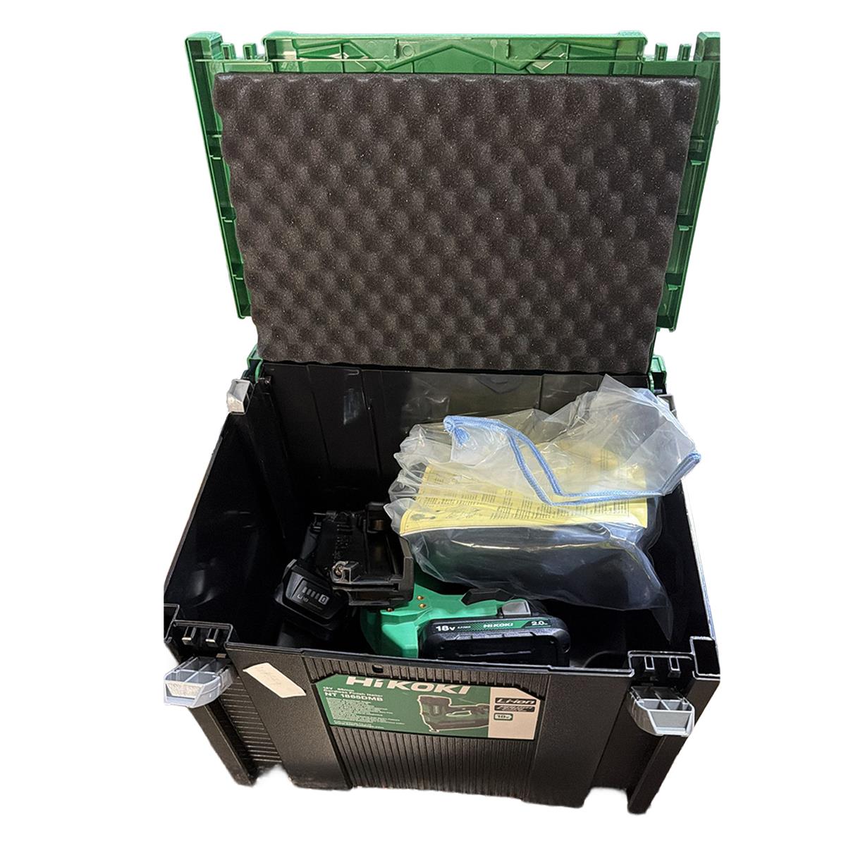 Hikoki NT1865DMBJYZ 18V Brushless 16G Second Fix Angled Finish Nail Gun with 2 x 2.0Ah Battery, Charger & Case Item Condition Seller Refurbished