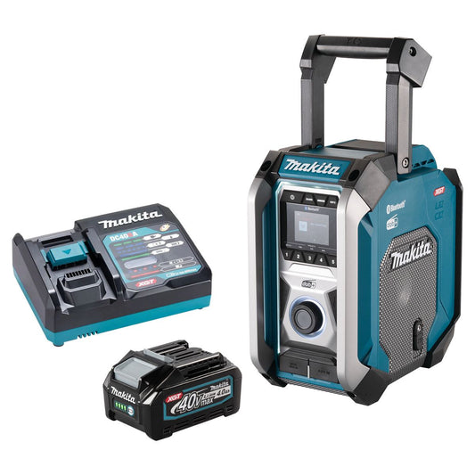 Makita MR007GZ 40V XGT DAB/DAB+ Job Site Radio With Bluetooth With 1 x 4.0Ah Battery & Charger