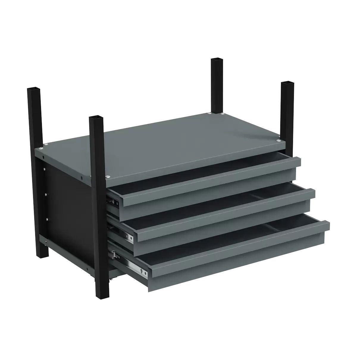 Sealey APMRM2 Modular Racking Mid Unit with 3 Drawers and 1 Shelf 580mm Versatile Storage for Tools