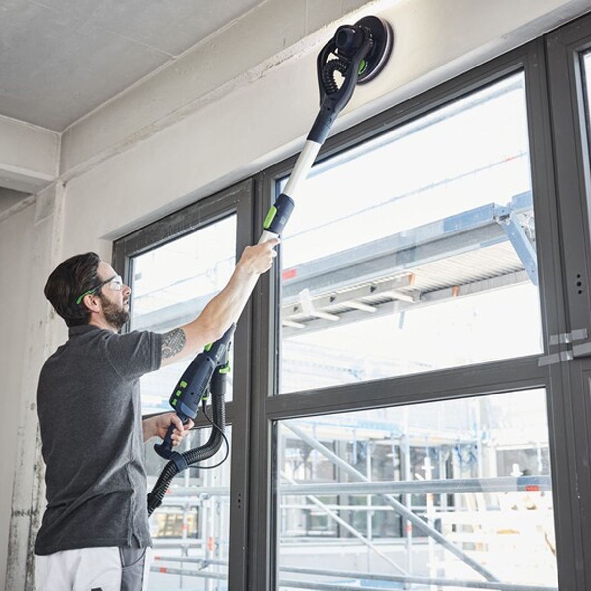 Festool LHS 2 225 EQI-Plus 225mm PLANEX Long Reach Sander 230V GB - 576637 With SYS-AIR M 230V GB Air purifier - 577785