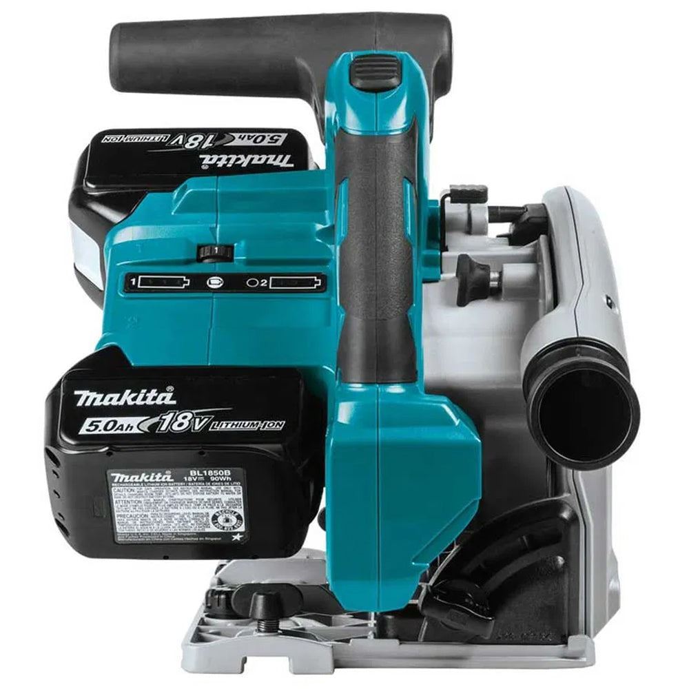 Makita DSP600ZJ 36V Brushless 165mm Plunge Saw Body Only with 2 x 1.5m Guide Rail & Case + Rail Bag