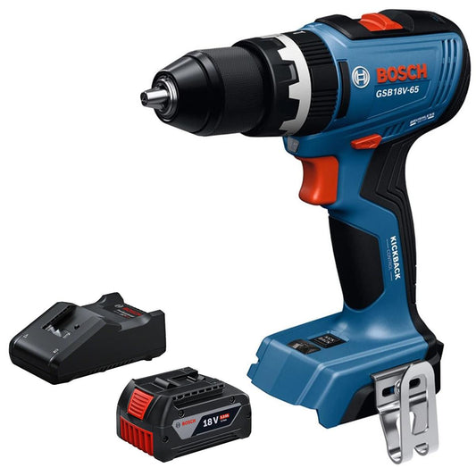 Bosch GSB 18V-65 18V Brushless Combi Drill with 1 x 5.0Ah Battery & Charger