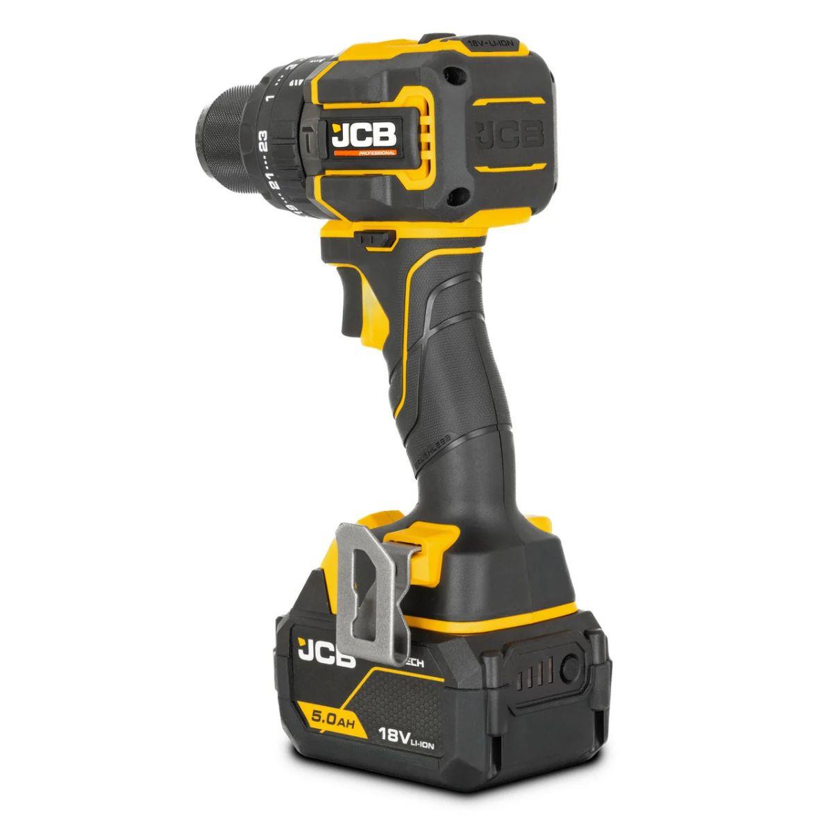 JCB-18PCD-75-5 18V Brushless Compact 75Nm Combi Drill with 2 x Pro 5.0Ah Batteries & 4.5A Charger