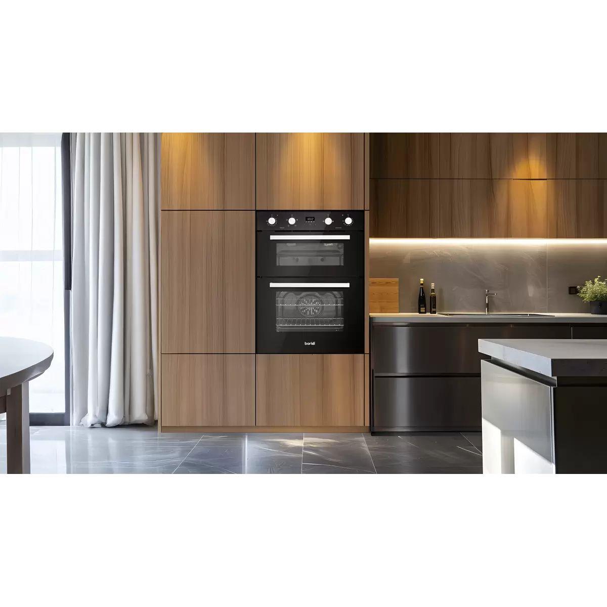 Sealey DH278 Baridi 72cm Built-Under Double Oven, 74L Capacity, Energy Rating A Black 240V