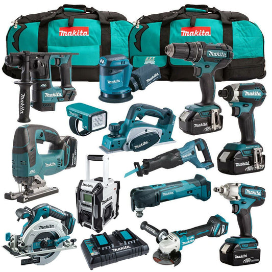 Makita 18V 13 Piece Cordless Kit with 4 x 5.0Ah Batteries T4TKIT-1240