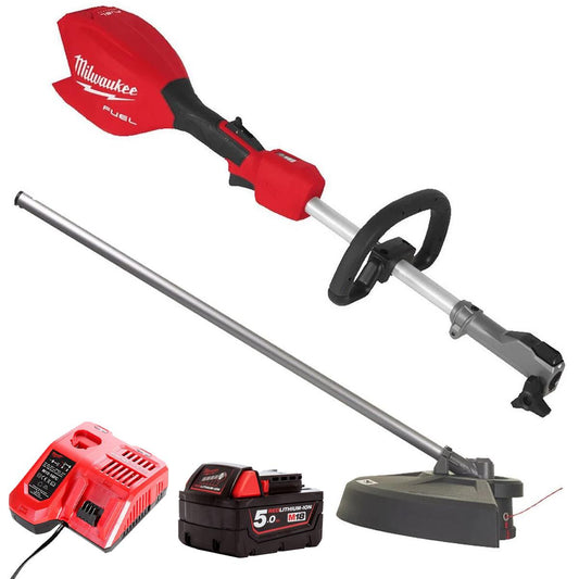 Milwaukee M18FOPHLTKIT2-0 18V Brushless Powerhead Grass Trimmer Attachment with 1 x 5.0Ah Battery & Charger