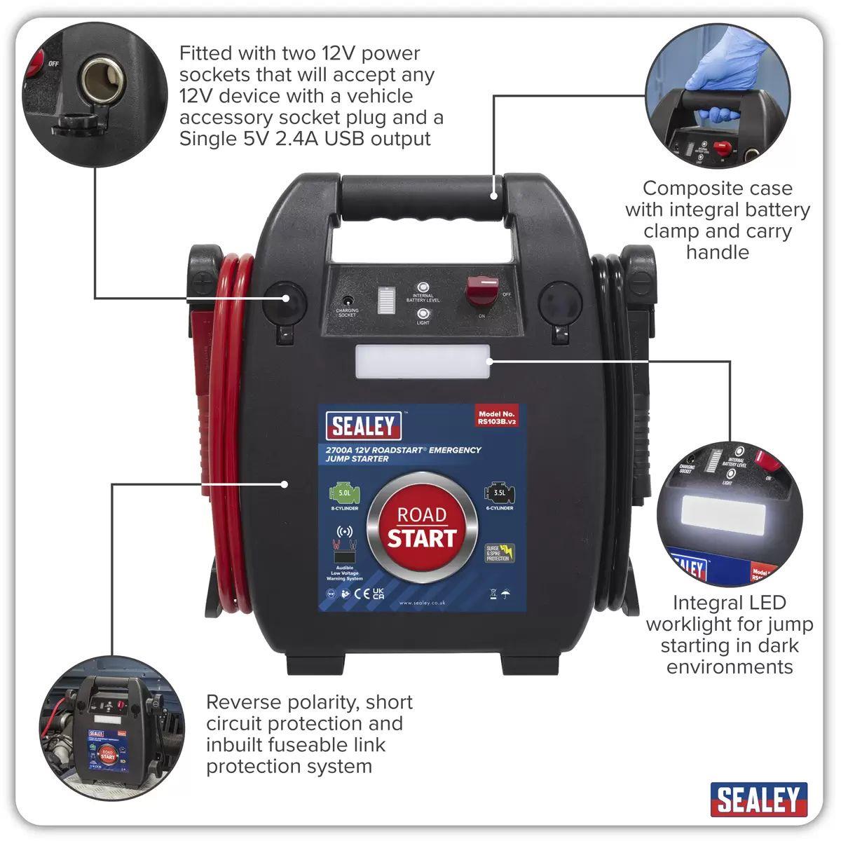 Sealey RS103B 12V Roadstart Emergency Jump Starter