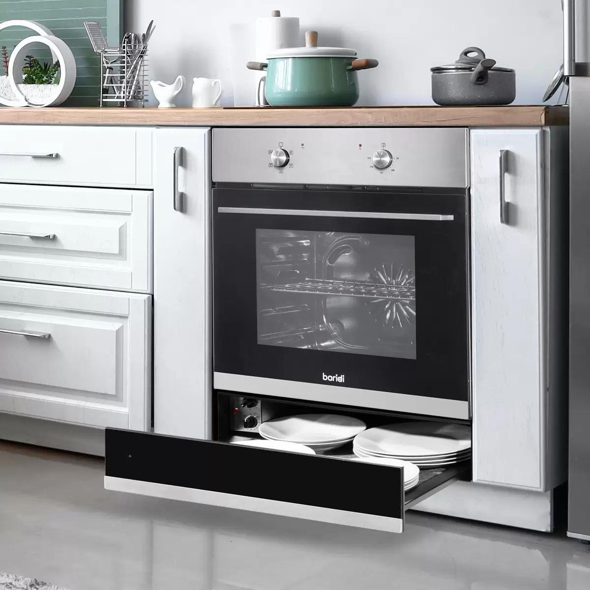 Sealey DH202 Baridi Integrated Warming Drawer 60cm Black Stainless Steel 230V