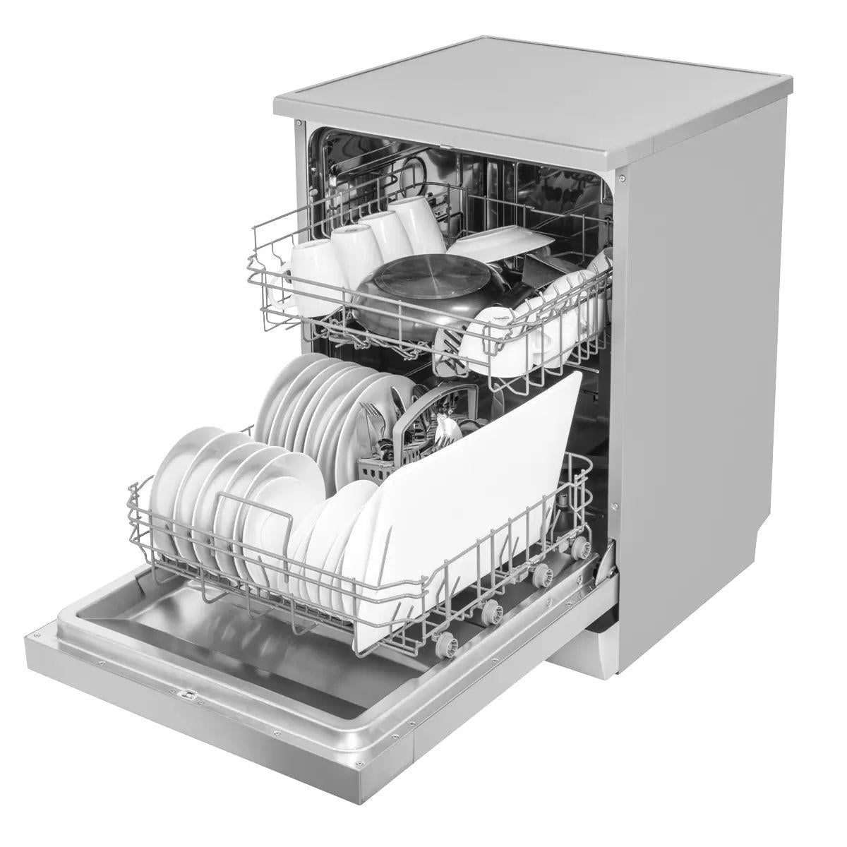 Sealey DH280 Baridi Regular Sized Freestanding Dishwasher 60cm Wide 13 Place Settings Silver 230V