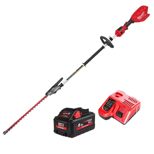 Milwaukee M18FHETE22-0 M18 18V Brushless Pole Hedge Trimmer With 1 x 5.5Ah Battery & Charger