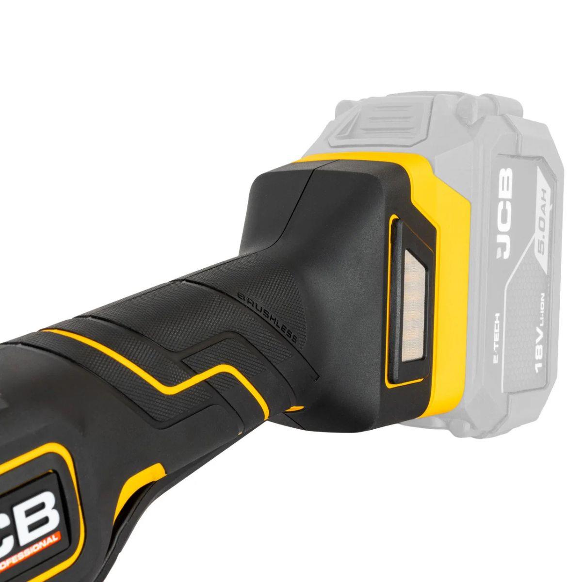 JCB-18PFAG-125 18V Brushless Flat Head Angle Grinder 125mm with Paddle Switch Body Only