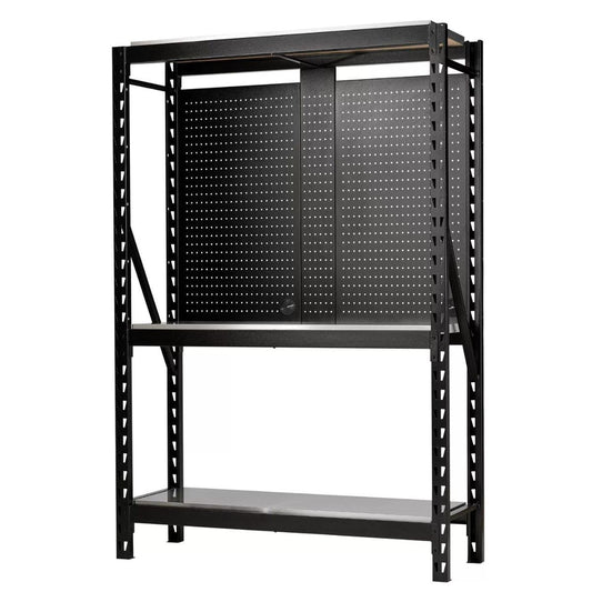 Draper MS400-54-17PC S Bunker Modular 3 Tier Racking with Stainless Steel Shelving & Pegboards 1500mm 27922