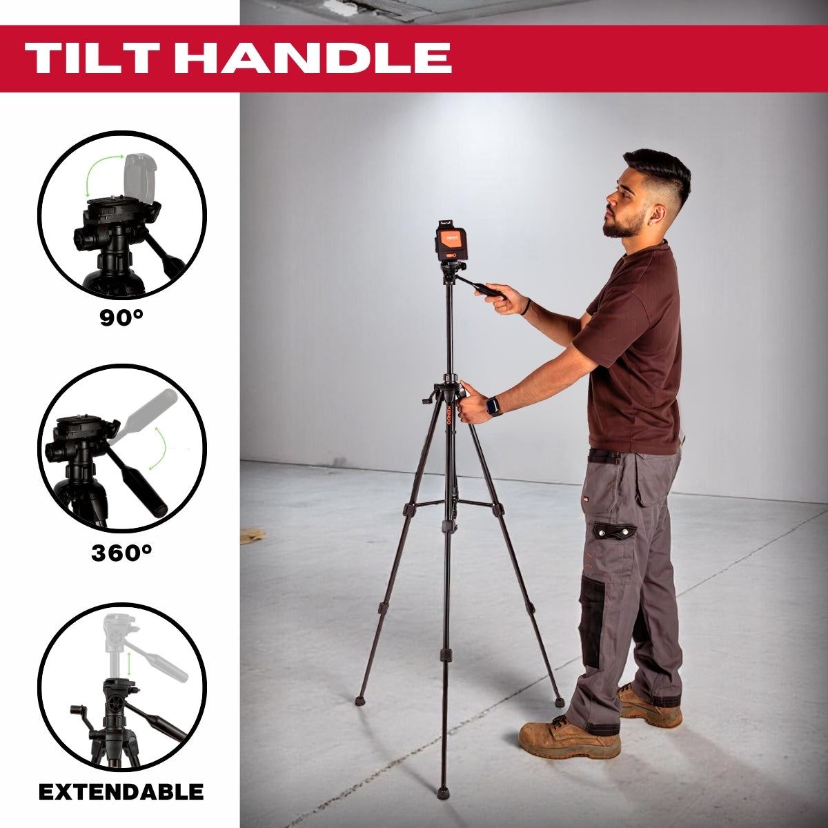 Kendo Adjustable Tripod 0.6–1.5m with Carry Bag