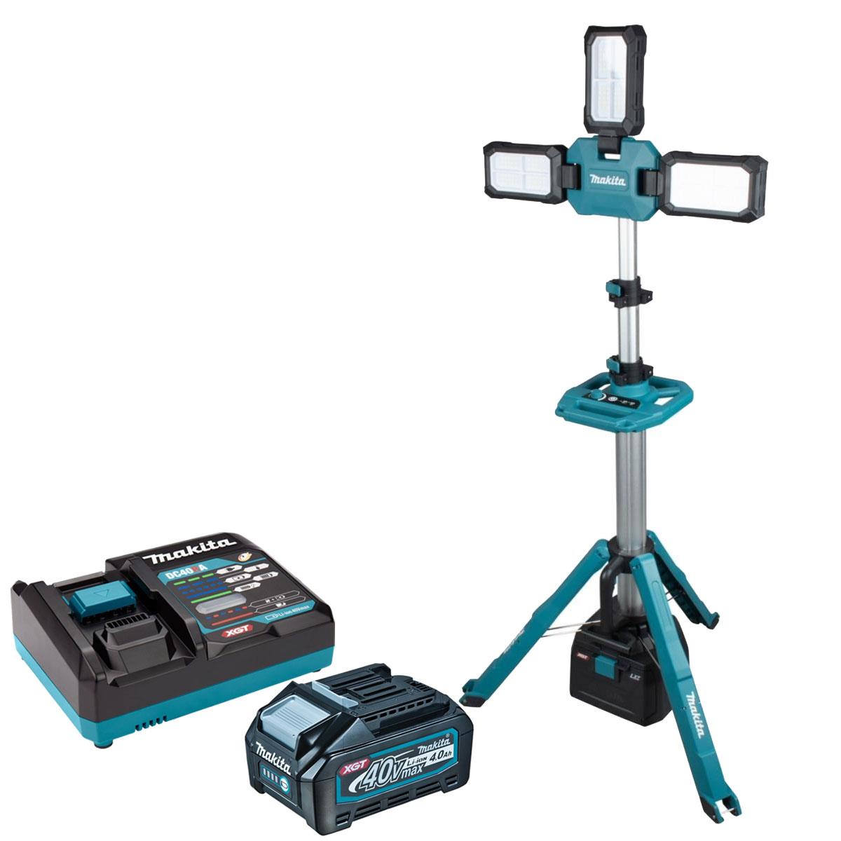 Makita ML014G 18V LXT / 40V XGT 15000 Lumen Tower Light with 1 x 4.0Ah Battery & Charger