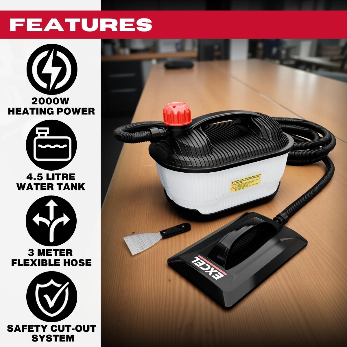 Excel 2000W Electric Wallpaper Steamer Stripper 240V Item Condition Damaged Box