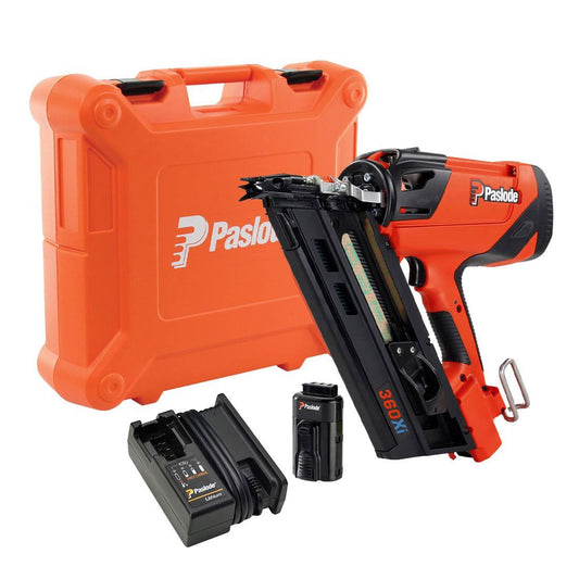 Paslode 360Xi 7.4V First Fix Gas Framing Nailer with 1 x 2.1Ah Battery, Charger & Case 019700
