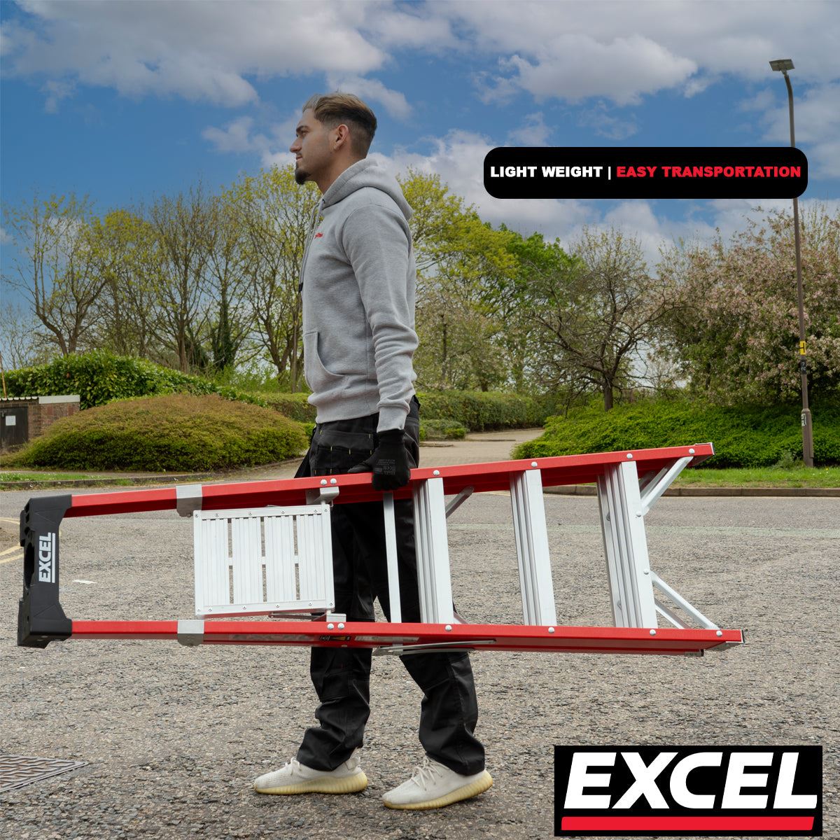 Excel Electricians Fibreglass Platform Step Ladder 4 Tread 1.57m EN131 Item Condition Box Opened Never Used - Collection Only