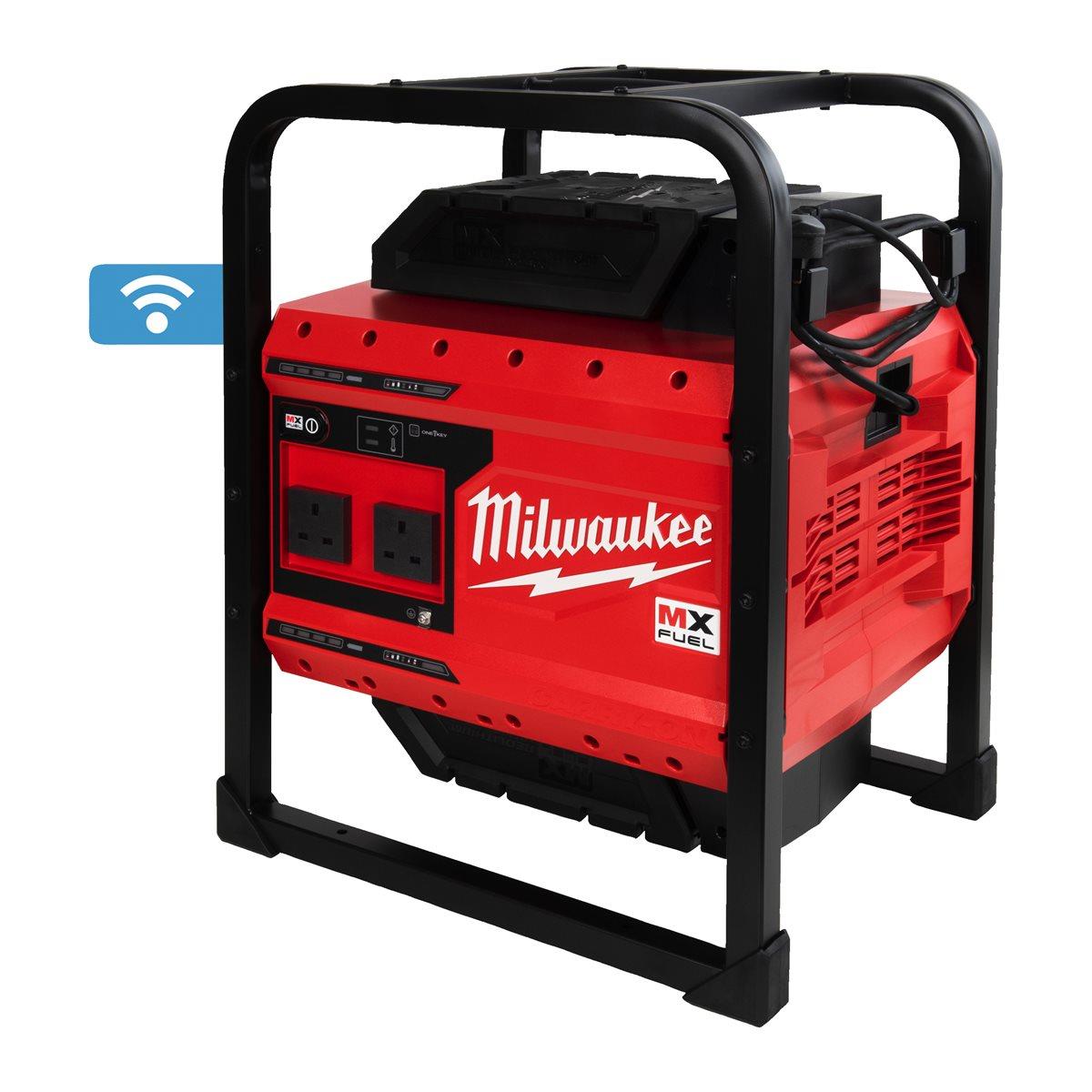 Milwaukee MXFPS-602 UK 110V MX FUEL Power Source with 2 x 6.0Ah MX FUEL Redlithium Batteries 4933479268