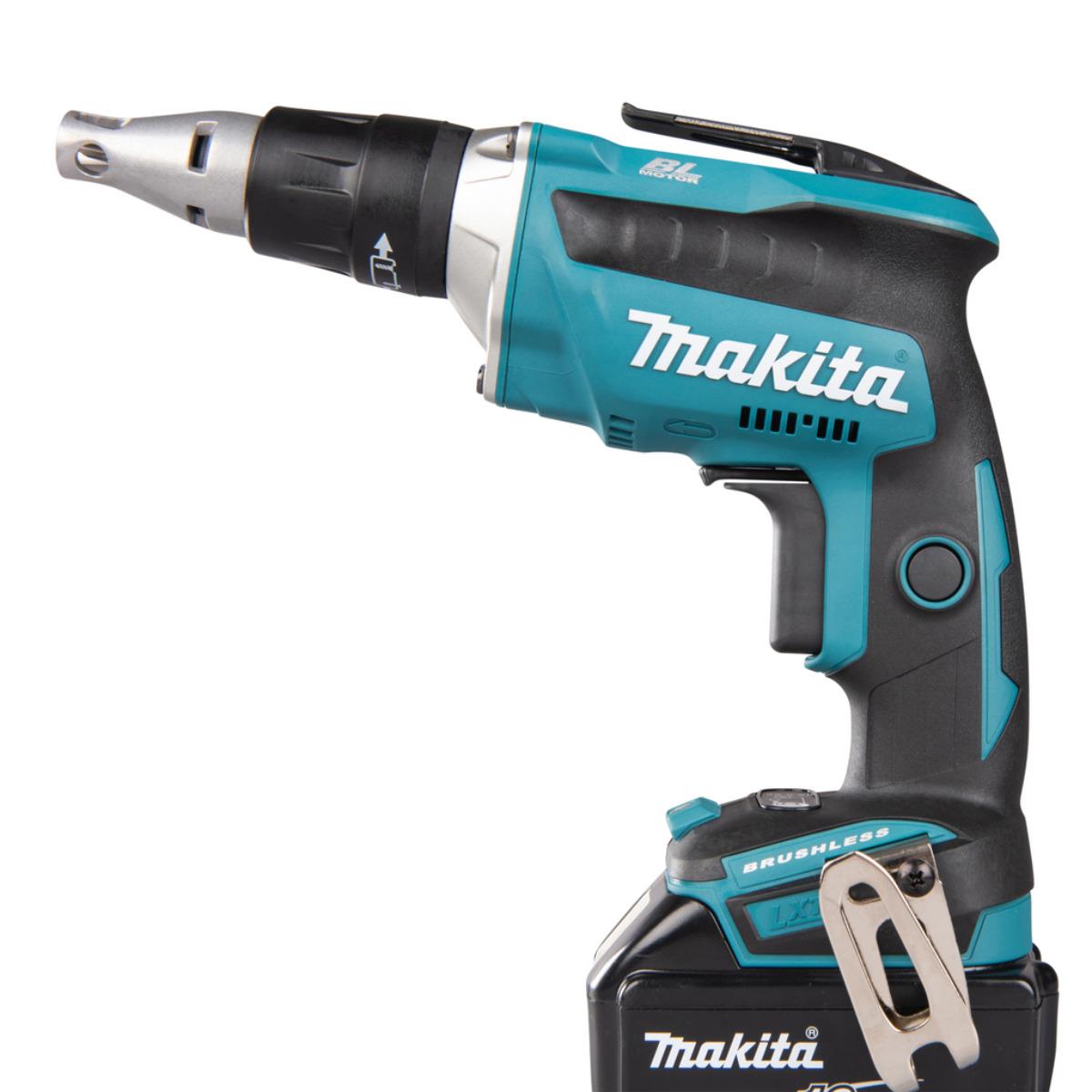 Makita DFS452TJX2 18V Brushless Collated Autofeed Drywall Screwdriver with 2 x 5.0Ah Batteries & Charger in Case