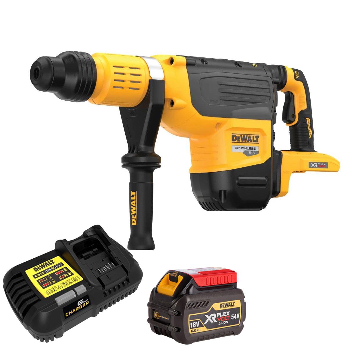 Dewalt DCH775N-XJ 54V XR FlexVolt Brushless SDS-Max Rotary Hammer With 1 x 6.0/2.0Ah Battery & Charger
