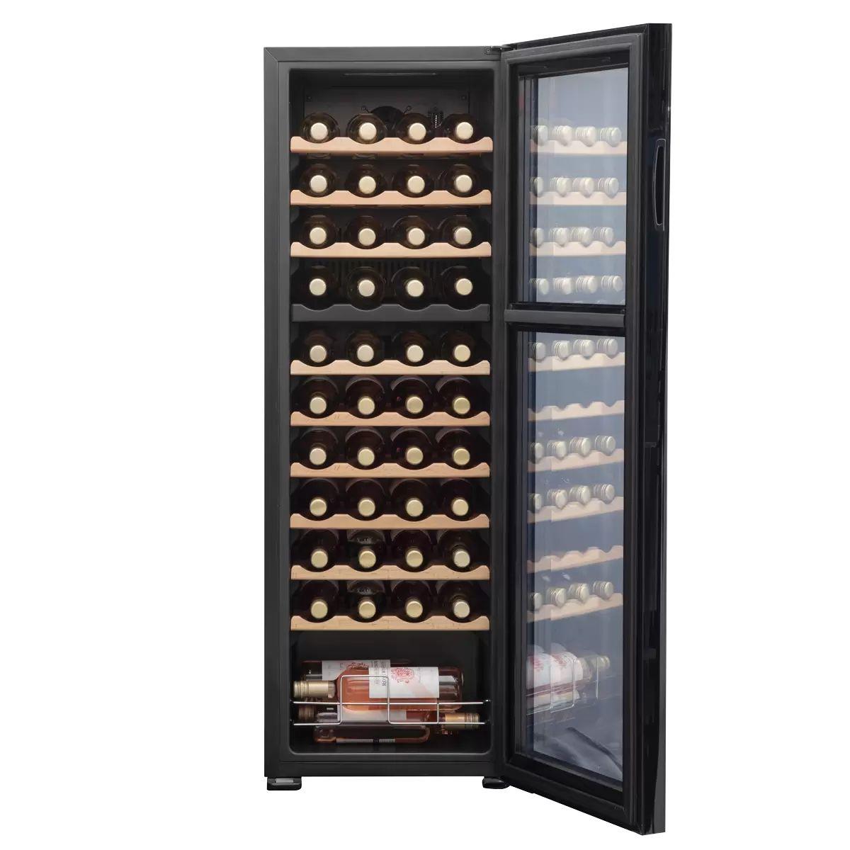 Sealey DH92 Baridi 44 Bottle Dual Zone Wine Fridge with Digital Touch Screen Controls & LED Light Black 230V
