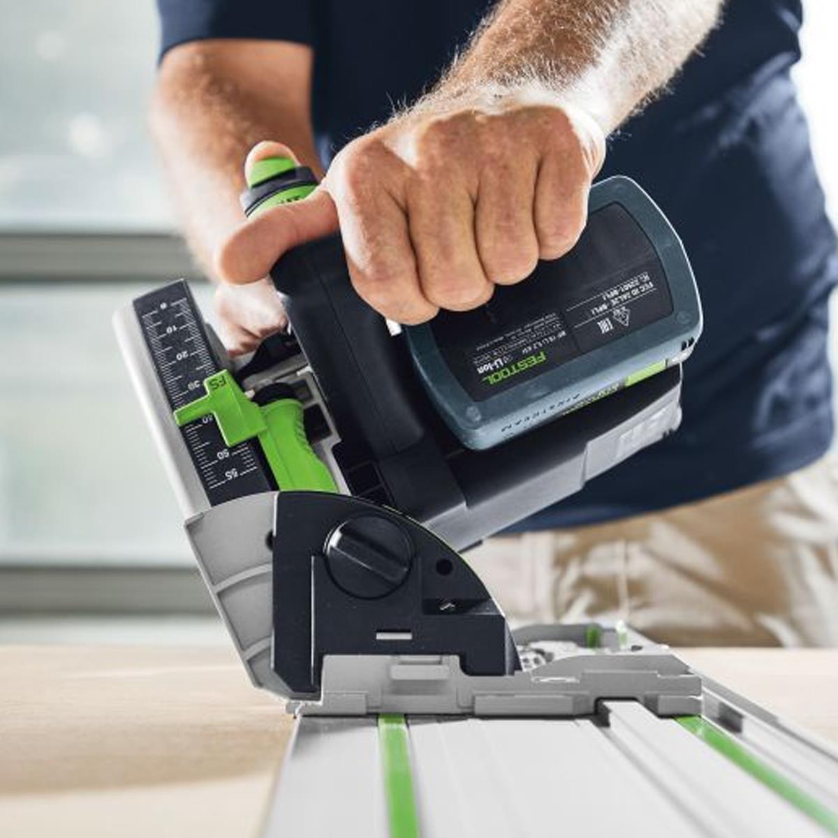 Festool TSC 55 KEB-Basic 36V Brushless 160mm Plunge Cut Saw 578738 with 2 x 5.0Ah Battery & Guide Rail Kit Set