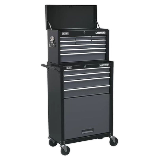 Sealey AP2513B Topchest & Rollcab Combination 13 Drawer with Ball-Bearing Slides Black/Grey