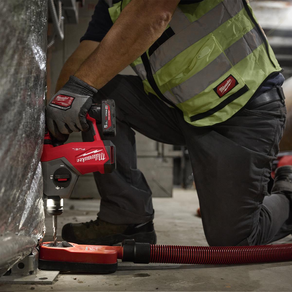 Milwaukee M12FHAC16-502X 12V Brushless 16mm SDS+ Hammer Drill with 2 x 5.0Ah Battery Charger & Case 4933499186