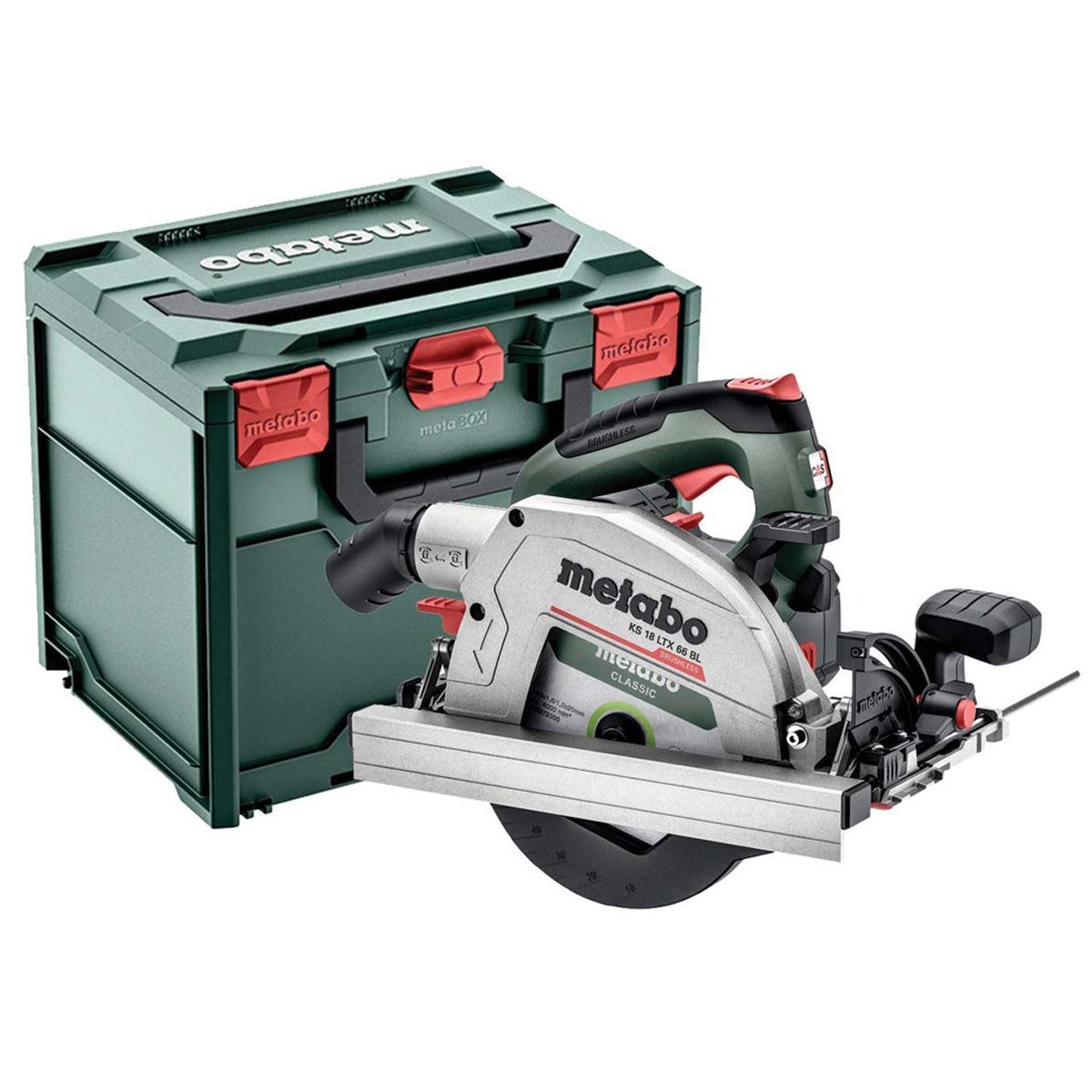 Metabo KS 18 LTX 66 BL 18V Brushless 165mm Circular Saw with 1 x 2.0Ah Battery Charger & Metabox