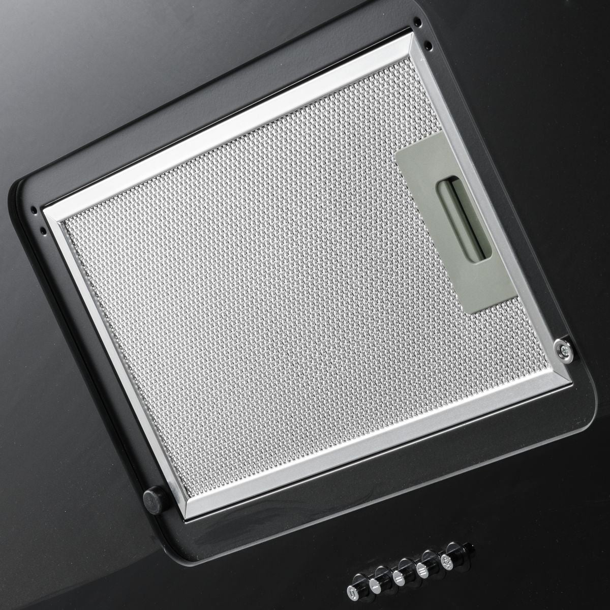 Sealey DH106 Baridi Angled Chimney Cooker Hood with Carbon Filters & LED Lamp 90cm Black Glass