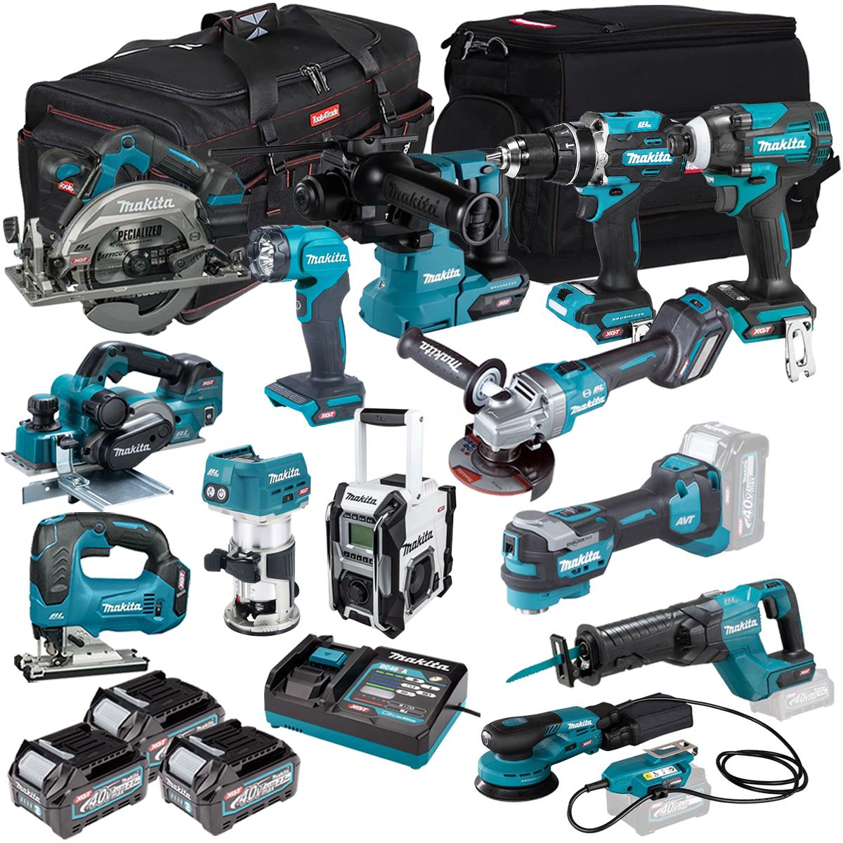 Makita 40V 13 Piece Combo Kit with 3 x 2.5Ah Batteries & Charger T4TKIT-7773