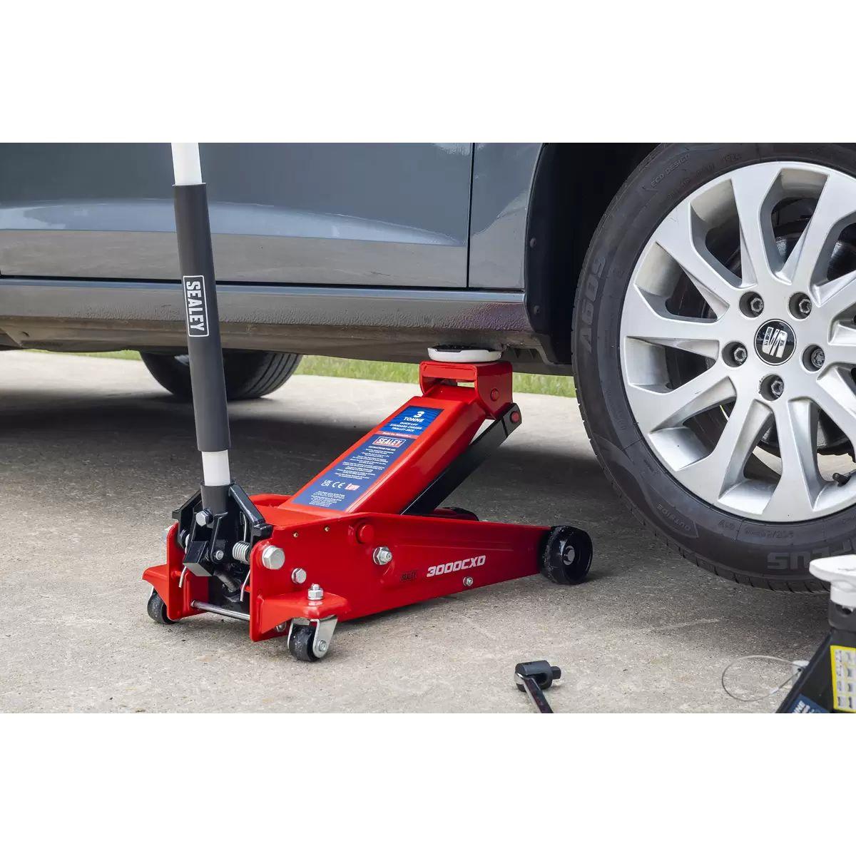 Sealey 3000CXD Trolley Jack 3 Tonne Ton Standard Chassis Car Van Garage