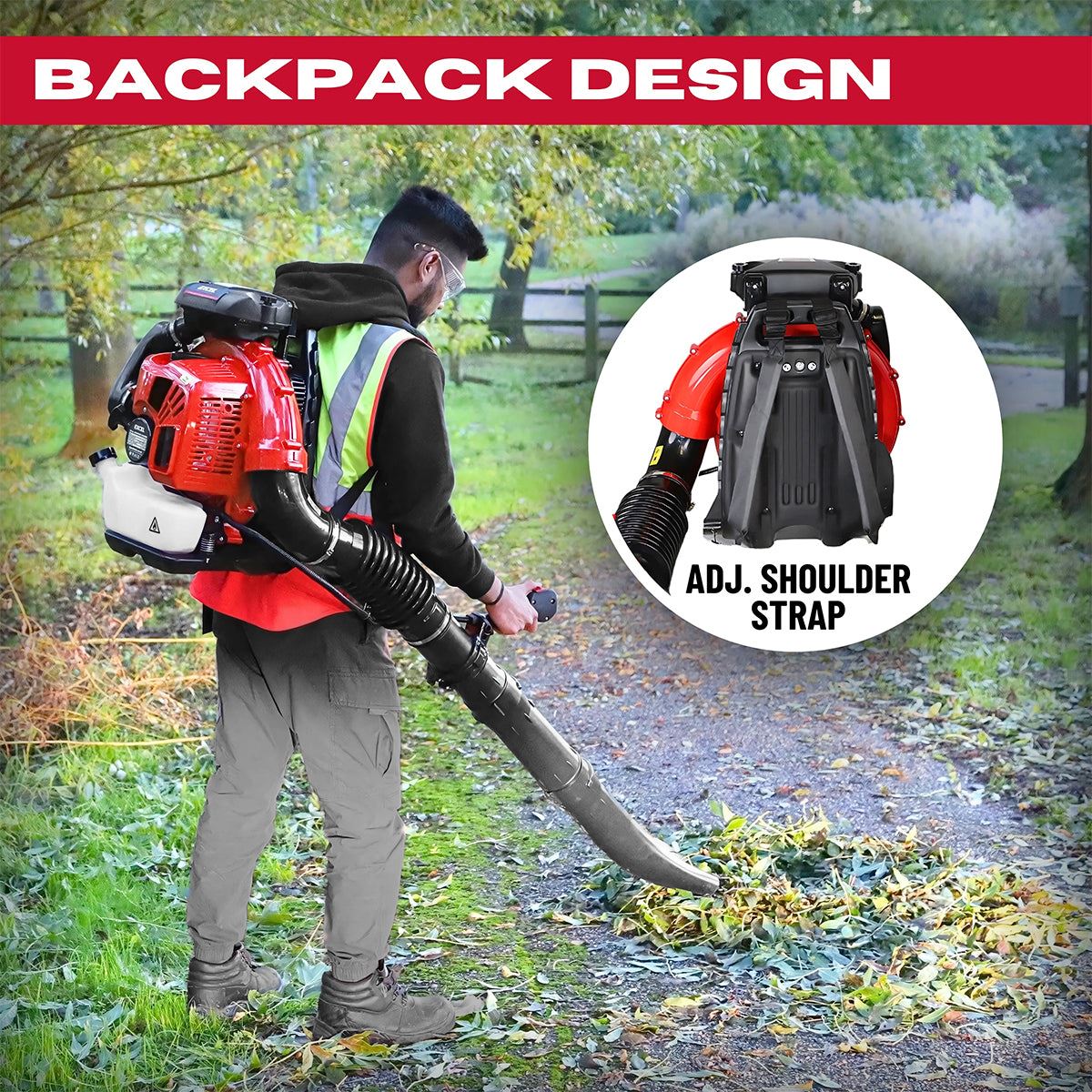Excel 75.6cc 2-Stroke Backpack Petrol Leaf Blower